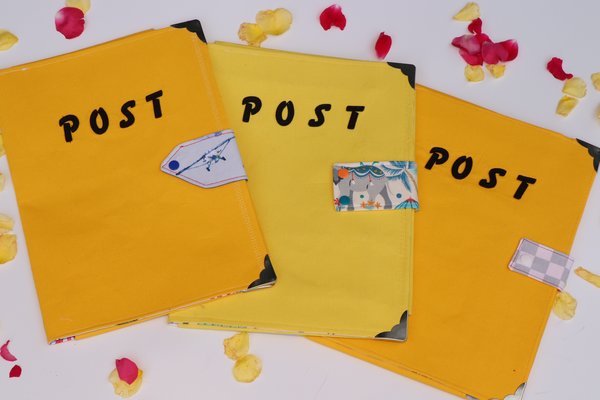 Manufaktur-SchuKi selbstgenähte Postmappen eigener Schnitt
